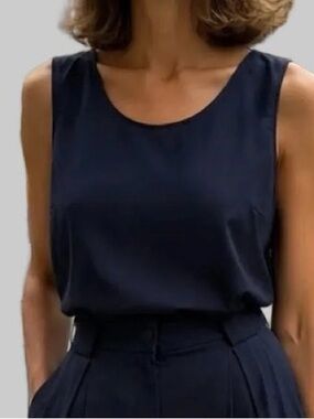 Garconne Camille Sleeveless Tank Navy Sz S/M